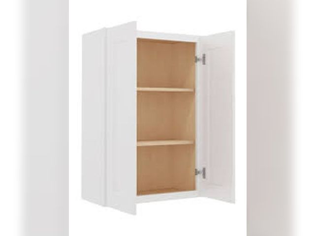Lot 49-5573106 - W2436 - Shaker Maple Bright White Wall Cabinet (2 Butt Door) - Framed Assembled Kitchen Cabinet, Unu...
