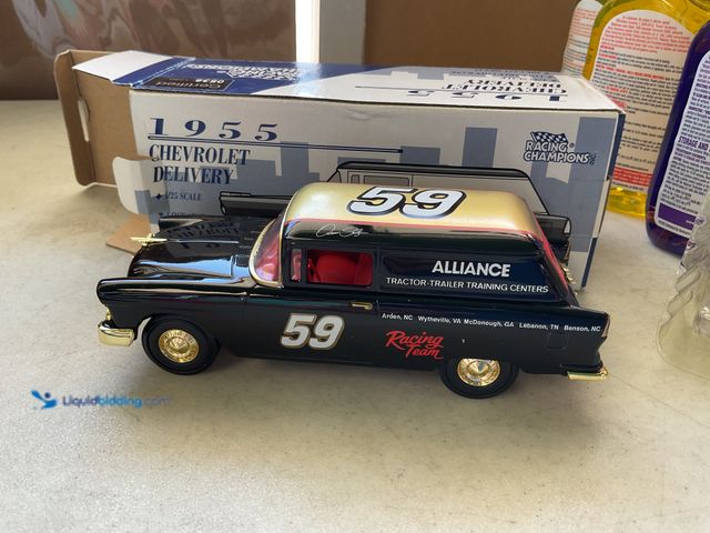 Lot 49-3609204 - Other RACING CHAMPIONS 1/25 SCALE DIECAST BANK 1955 CHEVROLET DELIVERY #59 ALLIANCE RACING DENNIS SE...
