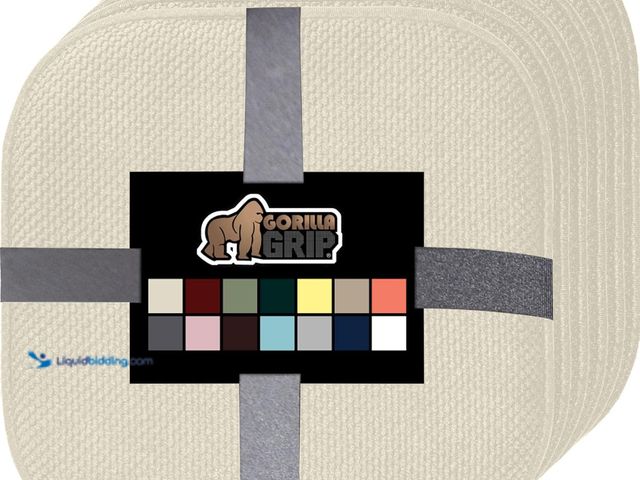 Lot 49-3514517 - GORILLA GRIP Slip Resistant Chair Cushions, No Ties Required, Set of 6 Memory Foam Pads for Dining R...