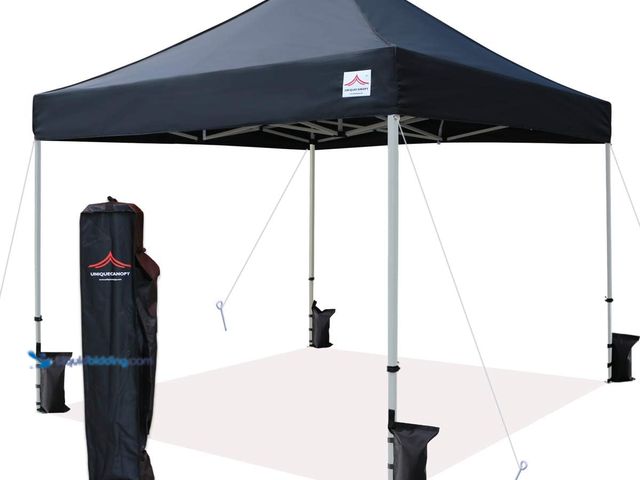 Lot 49-5447974 - 10'x10' Pop Up Canopy Tent Commercial Instant Shelter with Heavy Duty Roller Bag, 4 Canopy Sand Bags...