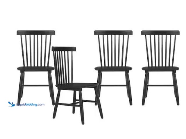 Lot 49-1624409 - StyleWell Windsor Black Wood Dining Chair (Set of 4) Model # C-08-3, New, Factory Sealed  Ref#SR0707