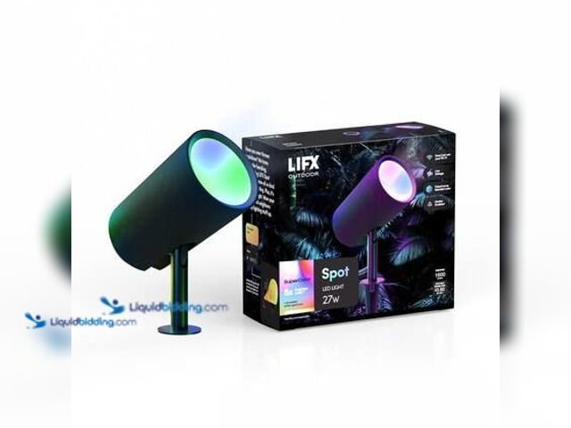 Lot 49-5581513 - Low Voltage 1600 Lumens Black RGB Integrated LED Smart Wi-Fi Landscape Spotlight, Works w/ Alexa/Hey...