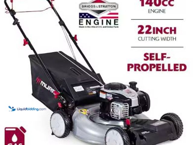 Lot 49-5443197 - Murray 22 in. 140 cc Briggs & Stratton Walk Behind Gas Self-Propelled Lawn Mower with Front Wheel Dr...