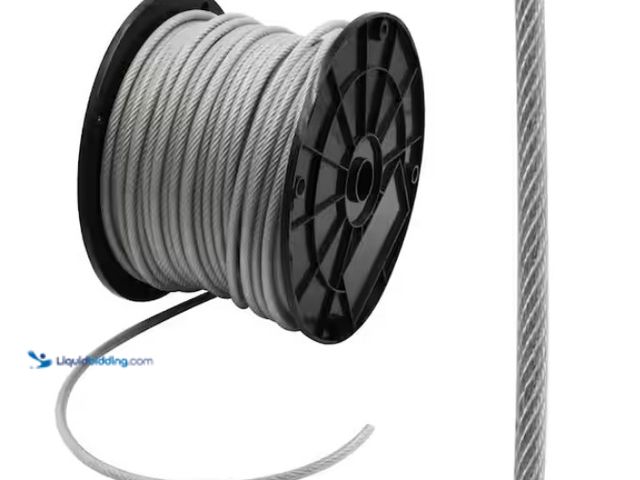 Lot 49-1578151 - Everbilt 3/16 in. x 250 ft. Galvanized Vinyl Coated Steel Wire Rope, Model # 806400, Unused.   Ref#H...