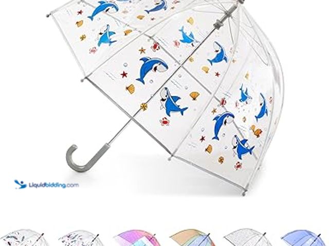 Lot 49-5475640 - QTY 12 - totes Kids Clear Lightweight Dome Canopy Bubble Umbrella with Wind and Rain Protection Shar...
