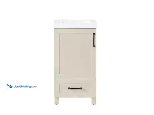 Lot 49-1568474 - Glacier Bay Tobana 18 in. Single Sink Beige Bath Vanity (Cabinet Only) Model # Tobana 18BE, Unused, ...