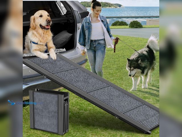 Lot 49-5452205 - Dog Ramp for Car 63" Long & 17" Wide Portable Dog Ramps for Large Dogs with Non-Slip Rug Surface Dog...