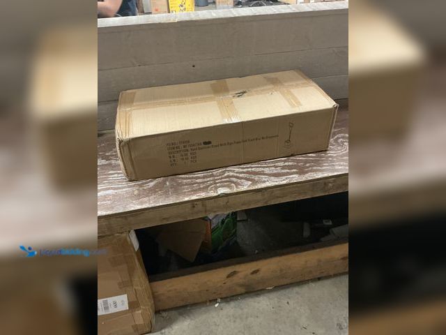 Lot 49-5554349 - hand sanitizer stand with sign and trash bin no dispenser matte black. Model TAR-2149. Unused