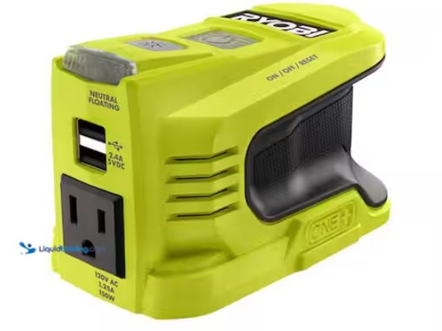 Lot 49-1574737 - RYOBI 18V ONE+ 150-Watt Portable Battery Inverter Power Source (Tool Only), Model # RYi150BGA, Sligh...