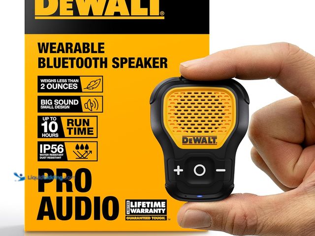 Lot 49-5413295 - DEWALT Wearable Bluetooth Speaker (Updated Version), Clip-On Wireless Jobsite Pro Water-Resistant Po...