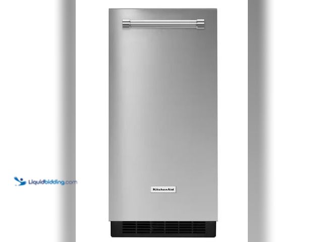 Lot 49-1536882 - MSRP $2,649.00 KitchenAid 50 lb. Built-in Ice Maker in PrintShield Stainless Steel, Model # KUIX335H...