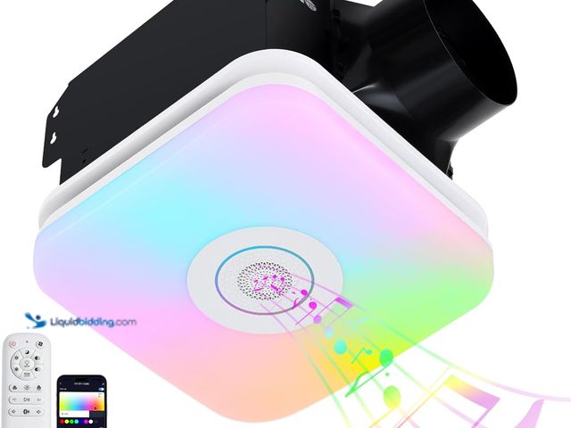 Lot 49-5487708 - Orison Bathroom Exhaust Fan with Bluetooth Speaker, 110 CFM 1.0 Sone, bathroom vent fan featuring Li...