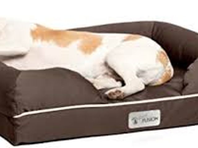 Lot 49-5476738 - PetFusion Ultimate Dog Bed, Orthopedic Memory Foam. 25in x 20in x 5.5in. Brown. Used.