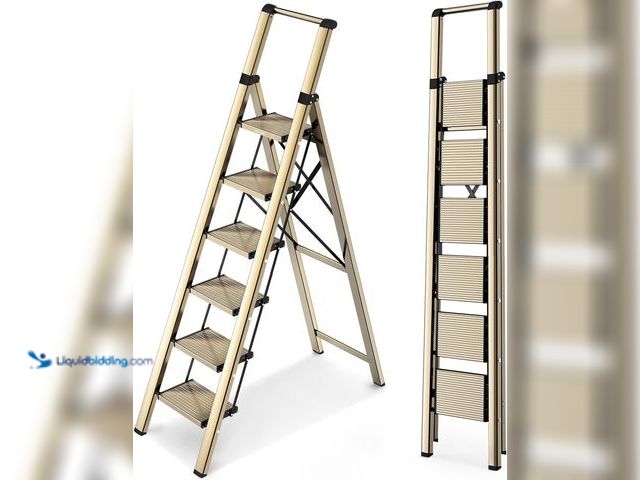Lot 49-5483848 - WOA WOA 6 Step Ladder, Lightweight Folding Ladder with Non-Slip Wide Pedals, Ladder with Safe Grip H...