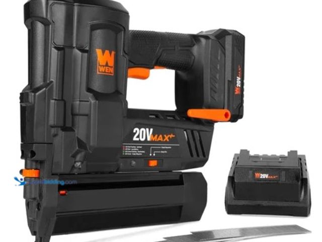 Lot 49-2004637 - WEN 20V Max Cordless 18-Gauge Brad Nailer with 2.0Ah Battery and Charger, Model #20512, Slightly use...