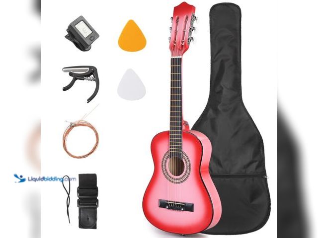 Lot 49-1625824 - HarmonyStrings Acoustic Guitar Bundle for Beginners Adults,41 Inch Full Size Cutaway Acoustic Guitar...