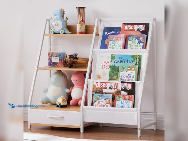 Lot 49-5410826 - Kids Bookshelf and Toy Organizer, 3 Tier Bookshelf for Kids, Montessori Bookcase Book Shelf for Kids...