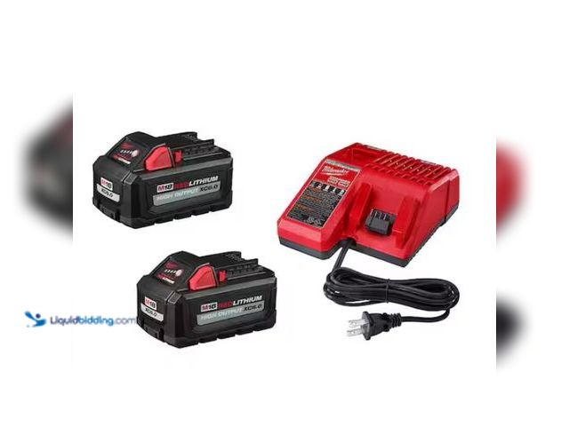 Lot 49-1567903 - Milwaukee M18 18-Volt Lithium-Ion High Output Starter Kit with Two 6.0 Ah Battery and Charger, Model...