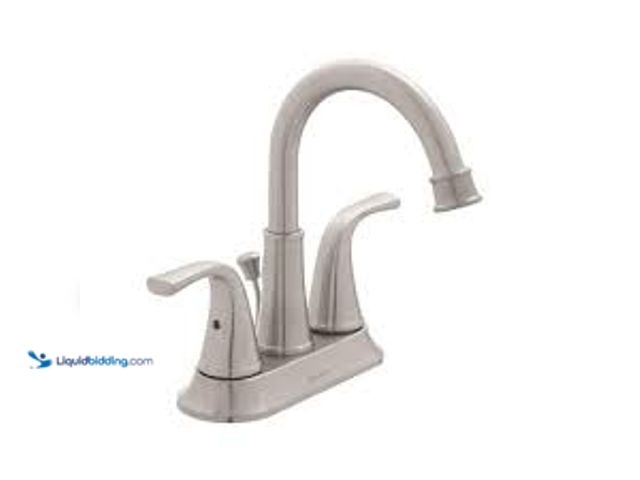 Lot 49-5461389 - Glacier Bay Bettine 4 in. Centerset 2-Handle High-Arc Bathroom Faucet in Brushed Nickel. Model # HD6...