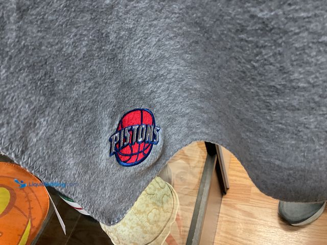 Lot 49-1810326 - COLLECTIBLE 2 DETROIT PISTONS STADIUM GIVEAWAY BLANKET INCLUDES ONE GREY APPROXIMATELY 5X5 FT AND ON...