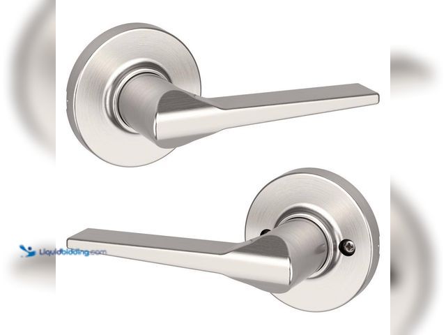 Lot 49-5408056 - Lot of 2. Kwikset Hollis Round Rose Satin Nickel Passage Hall/Closet Door Handle. [Model # 200HSL RD...