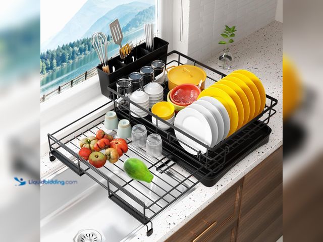 Lot 49-5437599 - Dish Drying Rack- Space-Saving Dish Rack, Dish Racks for Kitchen Counter, Stainless Steel Kitchen Dr...