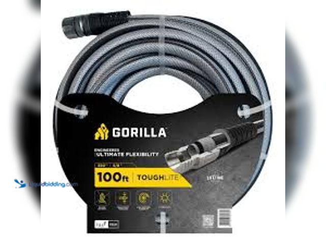 Lot 49-5479036 - Gorilla ToughLite Heavy Duty Garden Hose Dark Gray Toned. Model # HYB55800 Unused