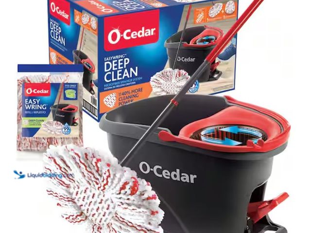 Lot 49-1550332 - O-Cedar Easy Wring Deep Clean Microfiber Spin Mop w/ Bucket System, 1 Machine Washable Mop Head Refi...