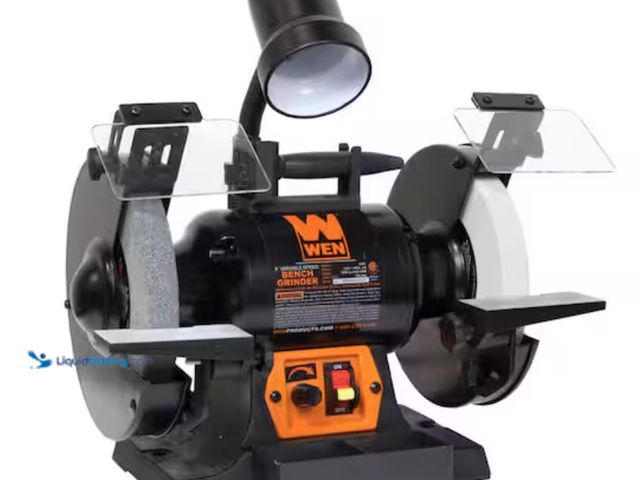 Lot 49-2001290 - WEN 8 in. 5 Amp Variable Speed Bench Grinder with Flexible Work Light, Model # BG4280, Unused, Has a...