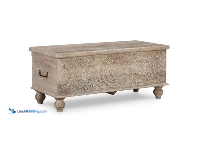 Lot 49-1566683 - Signature DESIGN BY ASHLEY Fossil Ridge Beige Wood Dining Bench Without Back 43.5 in., Model # A4000...