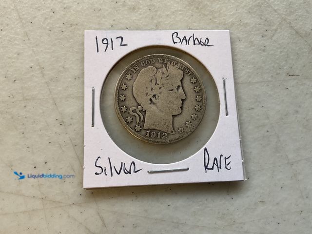 Lot 49-1810256 - 1912 BARBER HALF DOLLAR COIN 90% SILVER