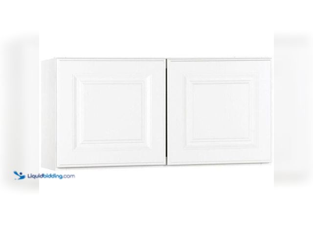 Lot 49-1548608 - Hampton Bay Hampton 30 in. W x 12 in. D x 15 in. H Assembled Wall Bridge Kitchen Cabinet in Satin Wh...
