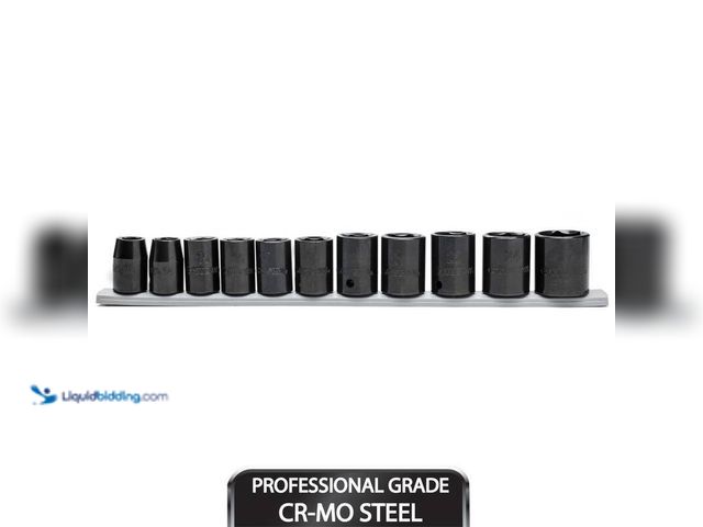 Lot 49-5406780 - Husky 1/2 in. Drive Standard Metric 6-Point Impact Socket Set (11-Piece), Model#1000-029-779, Unused...