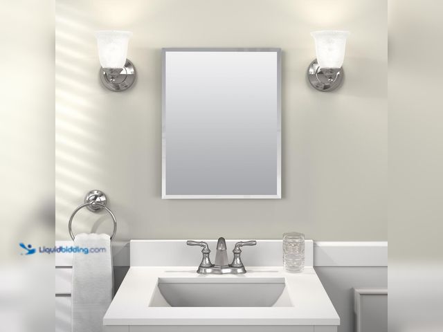 Lot 49-5447743 - Glacier Bay 16 in. W x 20 in. H Rectangular Recessed or Surface Mount Frameless Beveled Mirror Medic...
