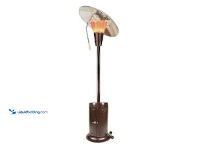 Lot 49-5485430 - Hampton Bay 38200 BTU Bronze Heat-Focusing Propane Gas Standing Patio Heater. Model # HD10. Unsued