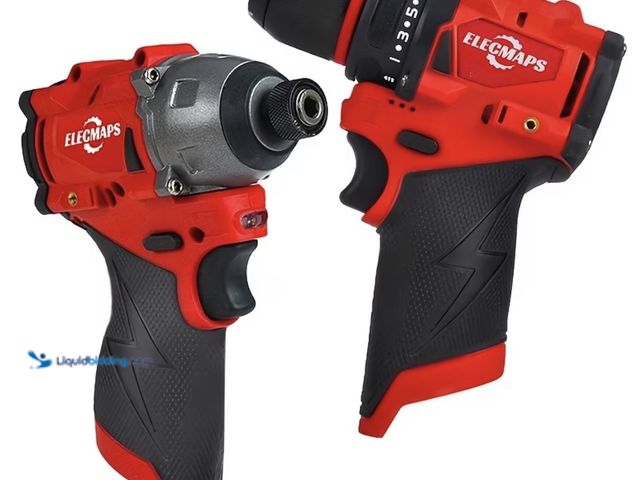 Lot 49-1792538 - New 2 pcs uses M12 Milwaukee, batteries Cordless Power Tool Set -3/8" Impact Drill And 1/4" Cordless...