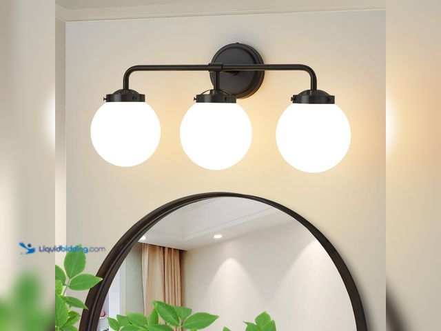 Lot 49-3528228 - 24" Bathroom Vanity Light, 3-Light Brushed Gold Vanity Lighting Fixture Over Mirror,Modern Wall Moun...