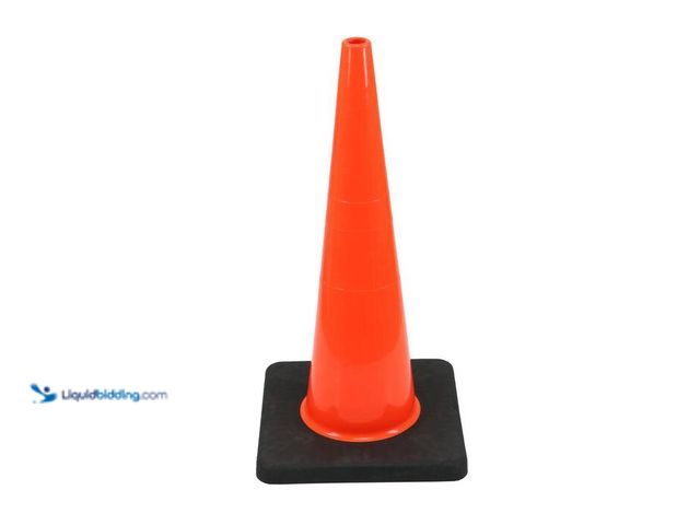 Lot 49-2023192 - Lot of (3)- 28 in. Orange PVC Injection Molded Safety Cone. Model # HDIM28-VPD6. MSRP $87. Used, dir...