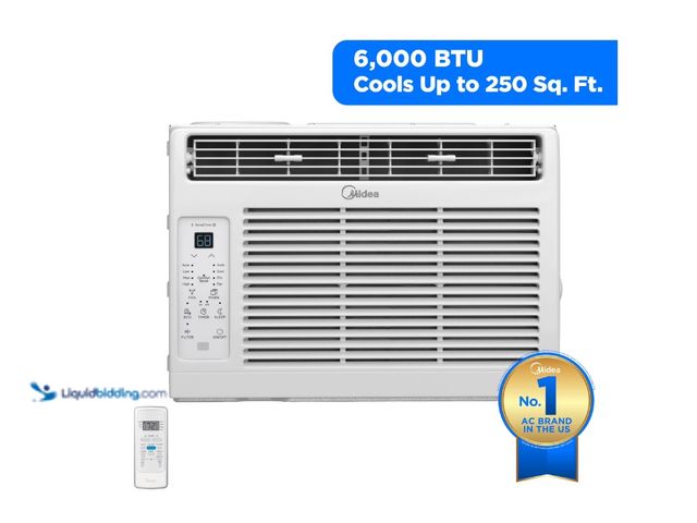 Lot 49-5574209 - Midea 6,000 BTU 115V Window Air Conditioner with Comfort Sense Remote, up to 250 Sq. ft., White, MAW...