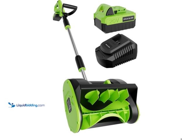 Lot 49-1568615 - Vibekio 20V 12.2-Inch Cordless Snow Shovel, Battery Powered Snow Blower with Directional Plate, 20-V...