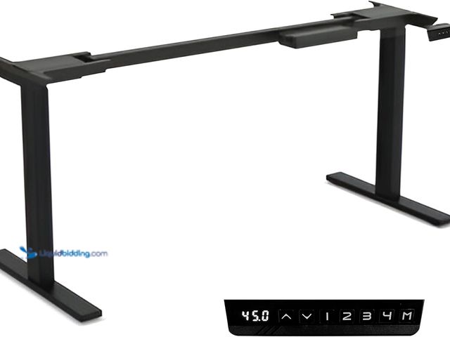 Lot 49-5406928 - Ansel Dual Electric Motor Desk Frame, 2-Stage Reverse Column Height Adjustable, Home Office Computer...