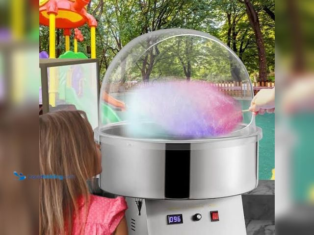 Lot 49-3563881 - SKYSHALO Electric Commercial Cotton Candy Machine 21 in. Acrylic Clear Plastic Cotton Candy Cover fo...