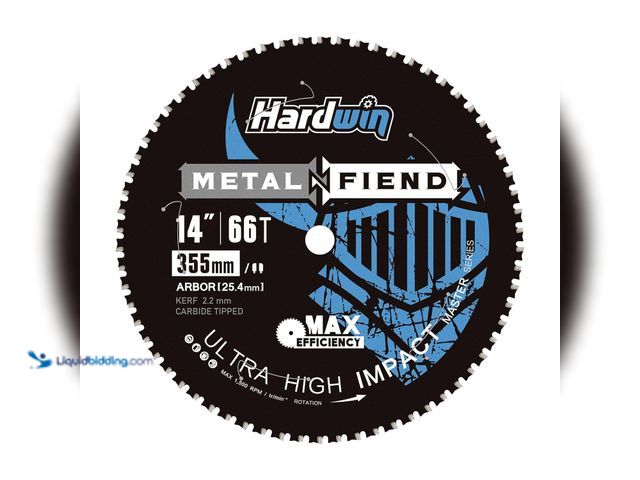 Lot 49-5475971 - Hardwin 14-Inch Metal Cutting Saw Blade – No Heat, Low Sparks, 66-Tooth Cermet Carbide Tipped, Fits ...