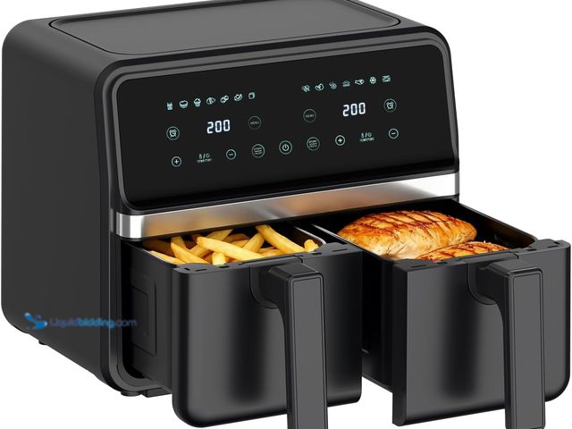 Lot 49-5488175 - 8 Quart Dual Basket Air Fryer - Digital Touchscreen, Smart Sync Finish,Auto Shutoff, 2 Independent 4...