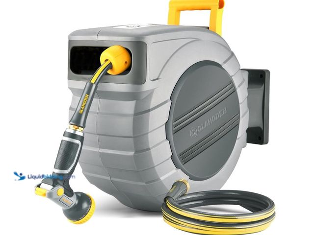 Lot 49-1516813 - Retractable Garden Hose Reel 5/8 in x 100 ft Upgraded UV Resistant Heavy Duty Automatic Hose Reel Wa...