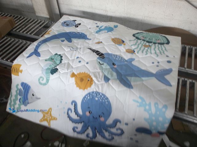 Lot 49-1516947 - ocean critter themed baby play mat, 4x4, unused.  Ref#MTMED-0804