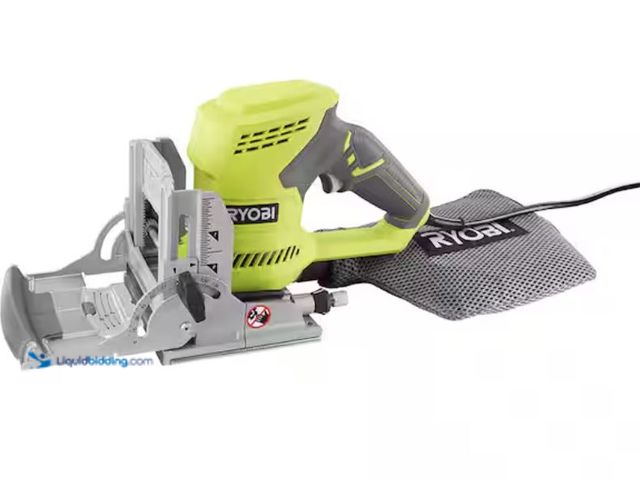 Lot 49-2005712 - RYOBI 6 Amp Corded AC Biscuit Joiner Kit with Dust Collector and Bag, Model # JM83K, Unused, Has att...