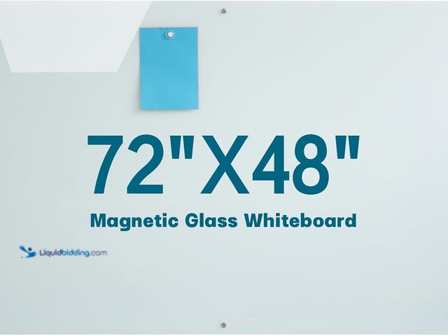 Lot 49-5437486 - Glass Magnetic Dry-Erase Board -72"x48"Frameless Wall Mounted Glass Whiteboard for Wall, Large Frame...