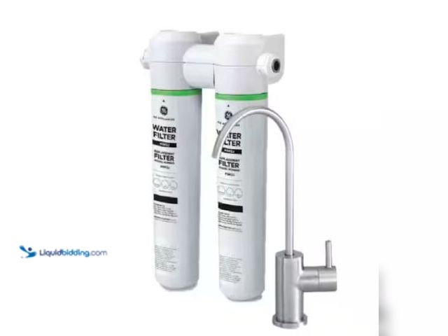 Lot 49-3432693 - GE Under Sink Dual Stage Water Filtration System with Faucet, Model # GXK255TBN, Slightly used.   Re...
