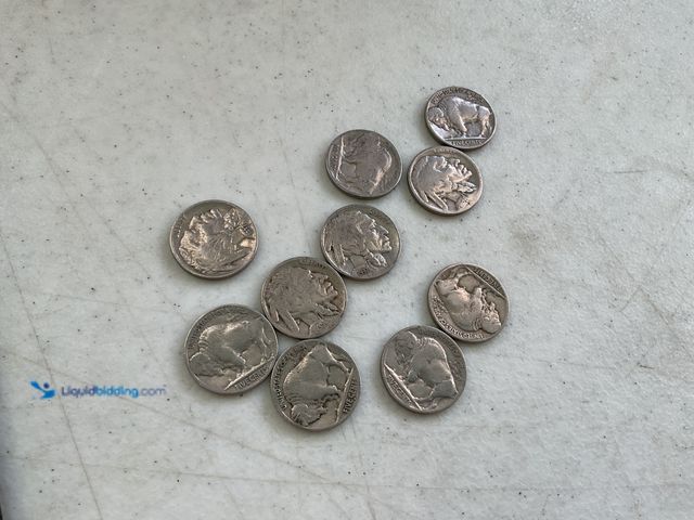 Lot 49-5350443 - LOT OF 10 VINTAGE BUFFALO NICKELS VARIOUS YEARS